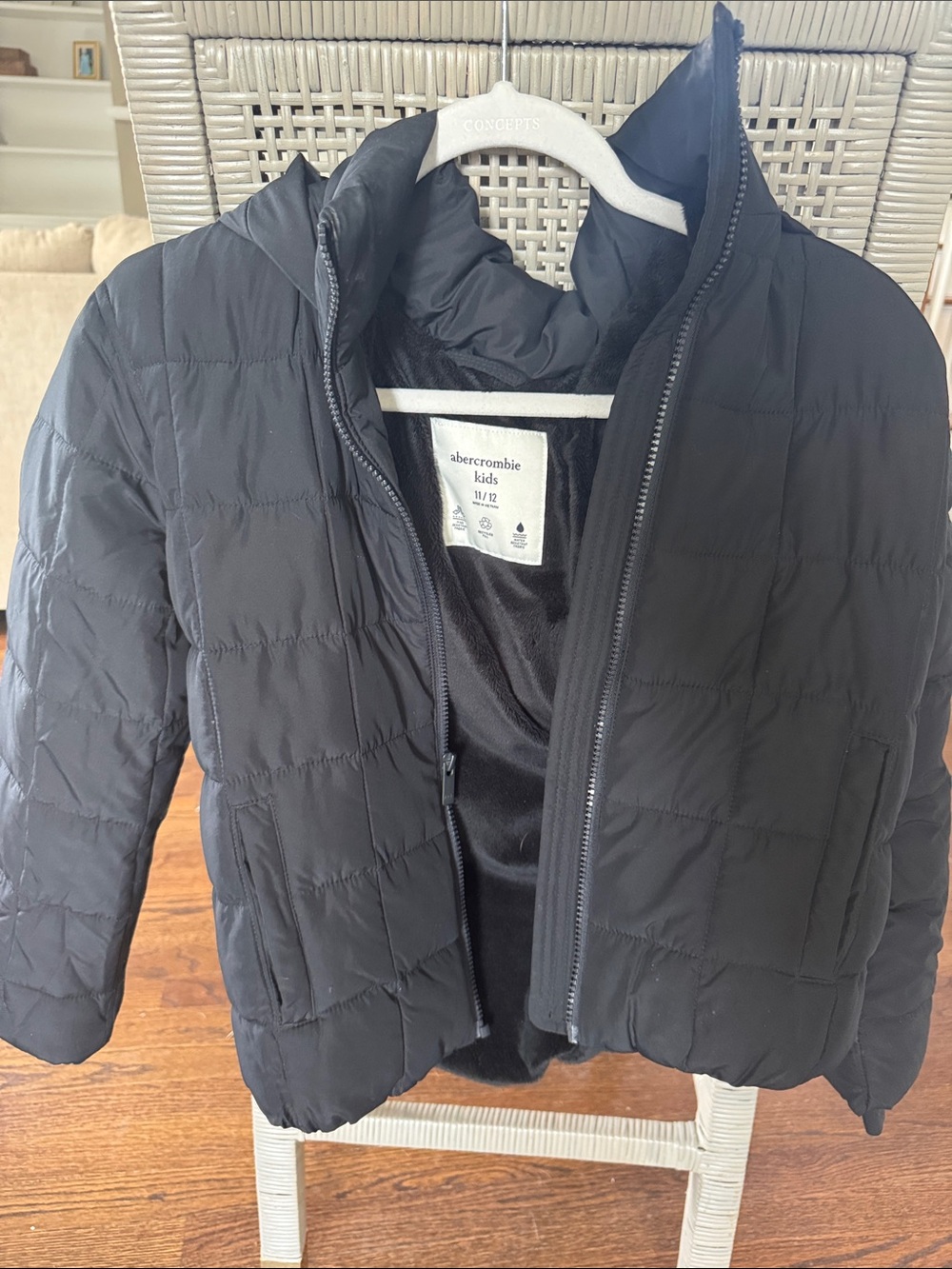 abercrombie kids Black Quilted Puffer Jacket